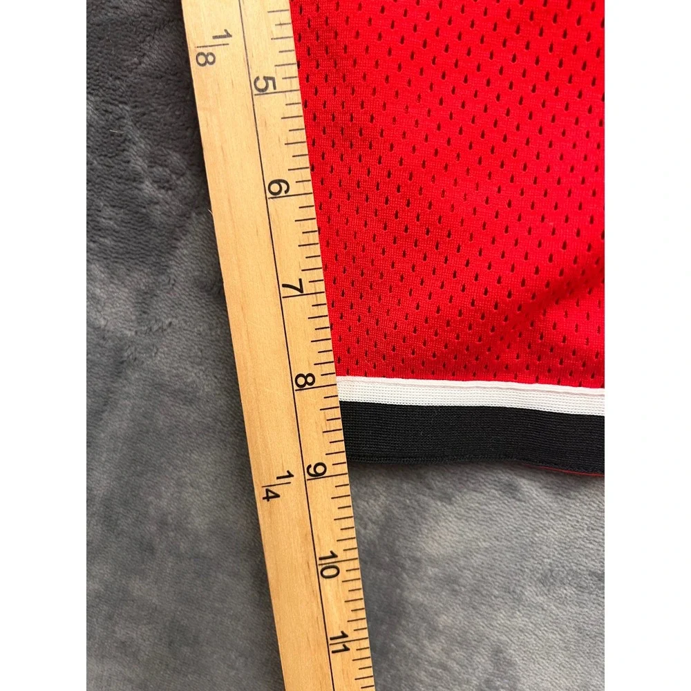 Nike Basketball Shorts‎ Boys Small Red Dri-FIT Mesh Athletic Gym Striped Trim